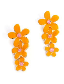 CRACK OF BLOOM ORANGE POST EARRING