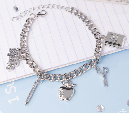 SCHOOL IS IN SESSION SILVER BRACELET