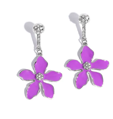 FLORAL FLEET PURPLE POST EARRING