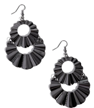CRIMPED CONSISTENCY BLACK EARRING