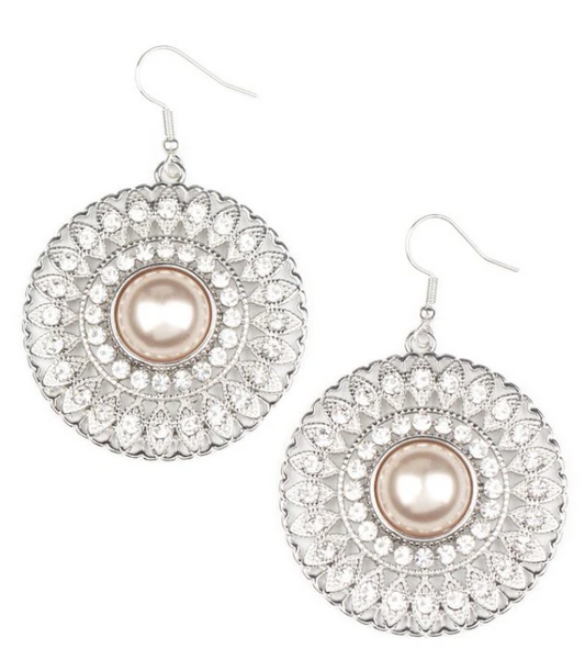 GLORIFIED GLITZ BROWN EARRING