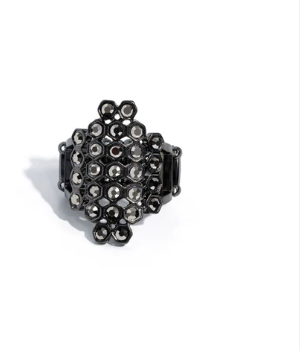 Honeycomb Haute Black Ring