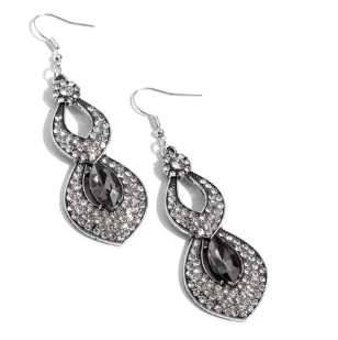 Notably Noir Silver Earring
