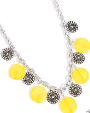 Worthwhile Wheels Yellow Necklace