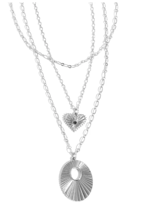 Sunburst Stage Silver Necklace