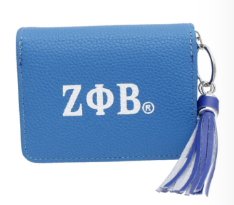 Zeta Phi Beta Sorority Paraphernalia Women's Keychain Zipper Wallet