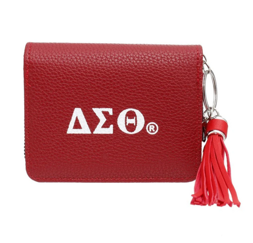 Delta Sigma Theta Sorority Paraphernalia Women's Keychain Zipper Wallet