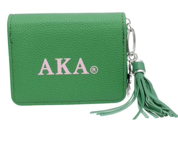 Alpha Kappa Alpha Sorority Paraphernalia Women's Keychain Zipper Wallet