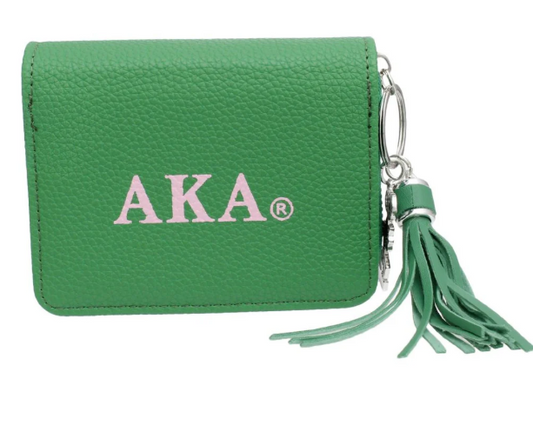Alpha Kappa Alpha Sorority Paraphernalia Women's Keychain Zipper Wallet