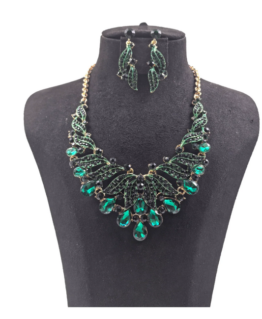 Green Crystal Necklace Set