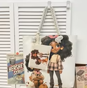 “Curly Sister Magic” Tote Bag with Rope Handles with pouch 2 pcs