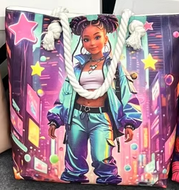 “Street Style Star” Tote Bag with Rope Handles