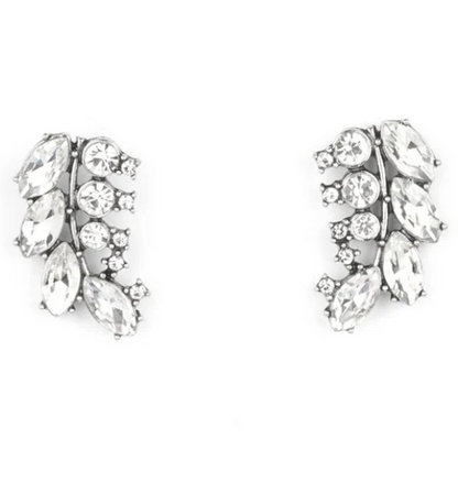 Flawless Fronds White Post Earrings