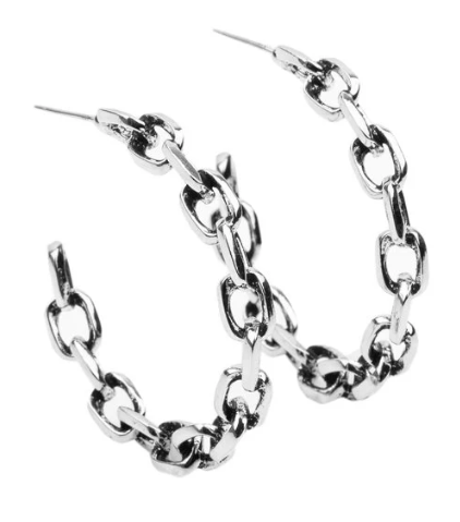 Stronger Together Silver Hoop Earring
