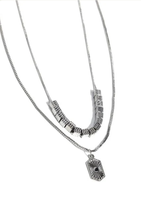 Layered Legato Silver Necklace
