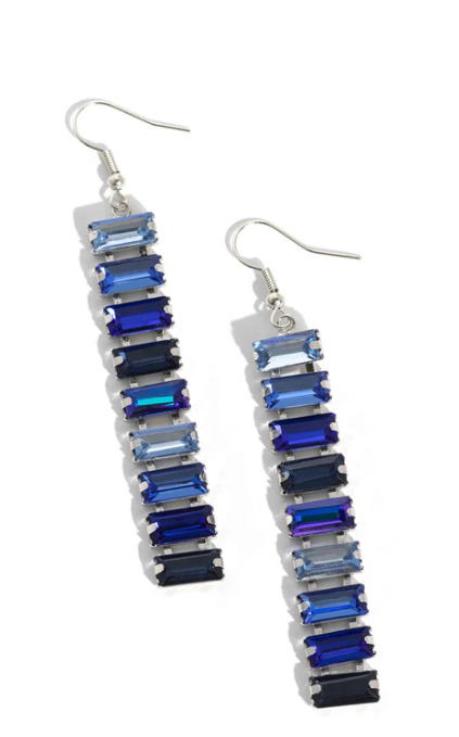 Superbly Stacked  Blue Earring