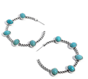 Canyon Course Blue Hoop Earring