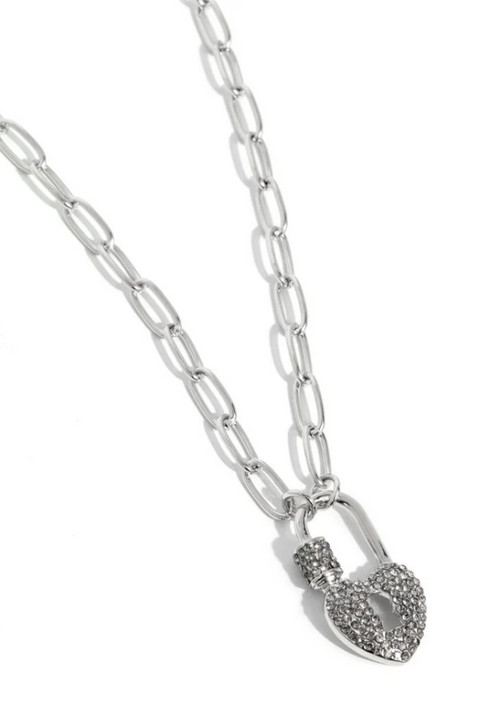 Padlock Potential Silver Heart Necklace