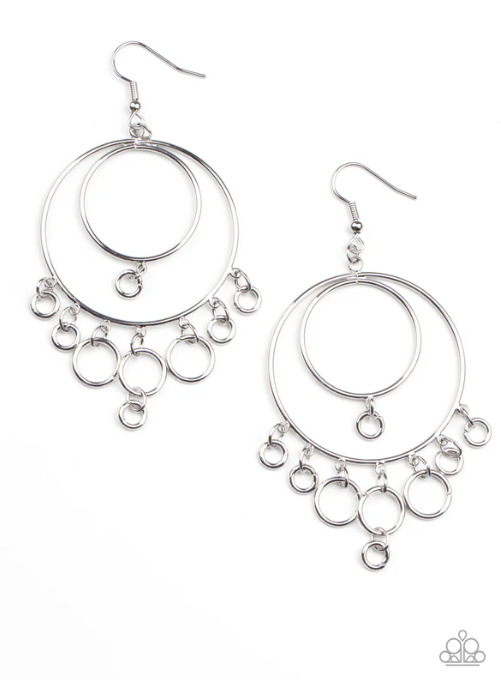 Roundabout Radiance Silver Earrings
