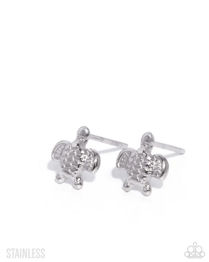 Tactical Turtle Silver Earring