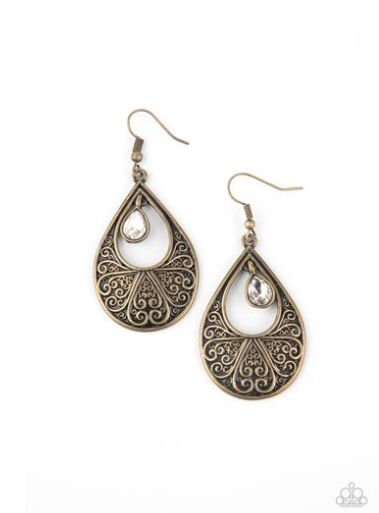 Garden Magic Brass Fishhook Earrings