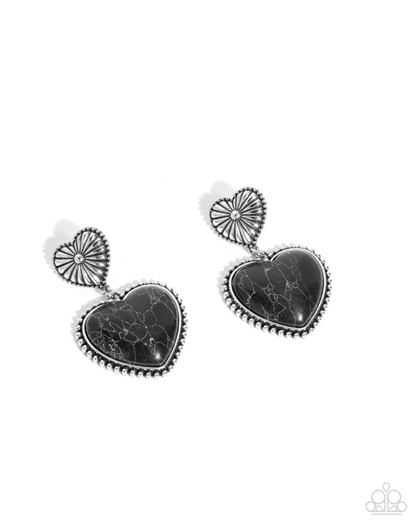 Rustic Reinvention Black Post Earring