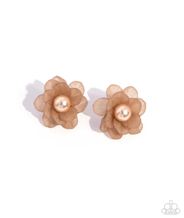 Blooming Backdrop Brown Earrings
