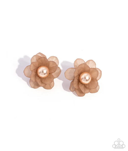 Blooming Backdrop Brown Earrings