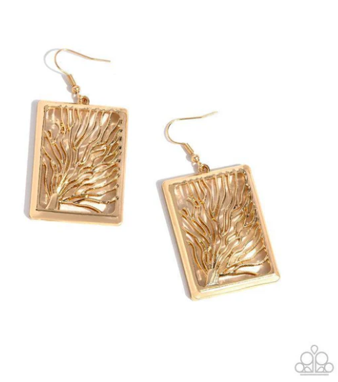 Textured Trial Gold Earrings