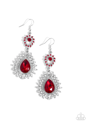 Teardrop Traveler Red Earrings