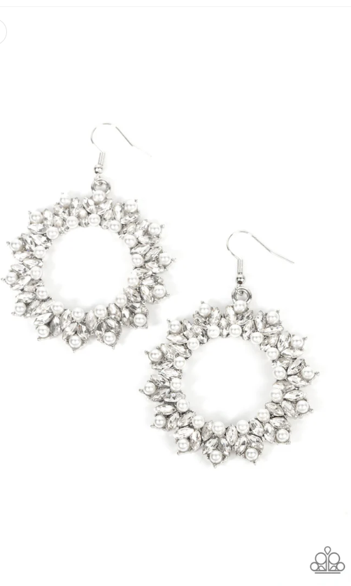 Combustible Couture White Earrings