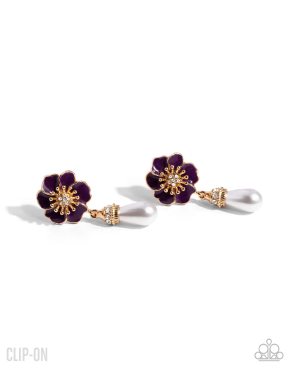 Regency Reign Purple CLIP ON Earrings