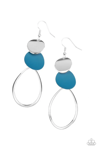 Retro Reception Blue Earrings