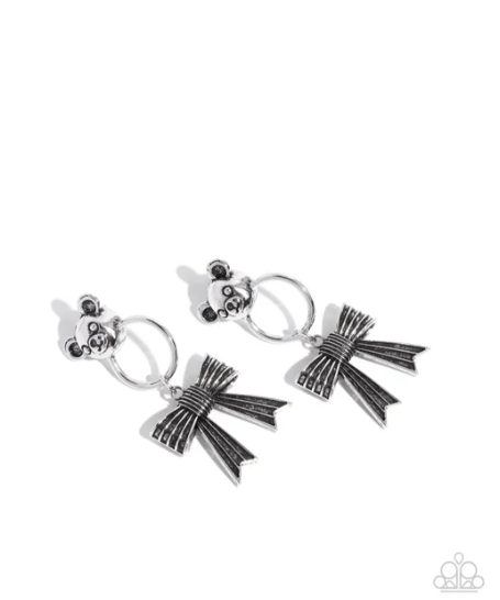 Bear in Mind Silver Earrings