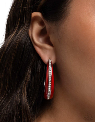 Uniquely Unexpected Red and White Hoop Earrings