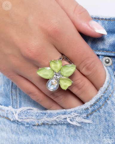 Fanciful Feature Green Ring