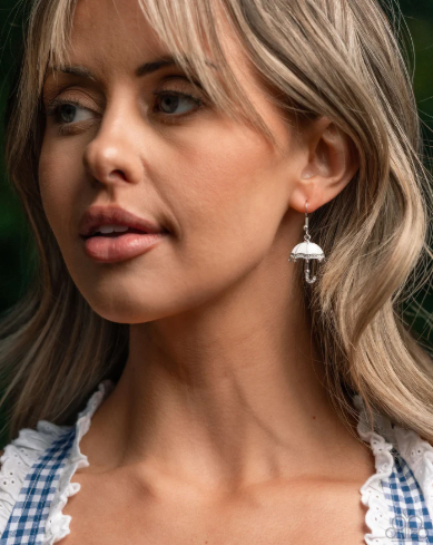 Unrivaled Umbrella White Earrings