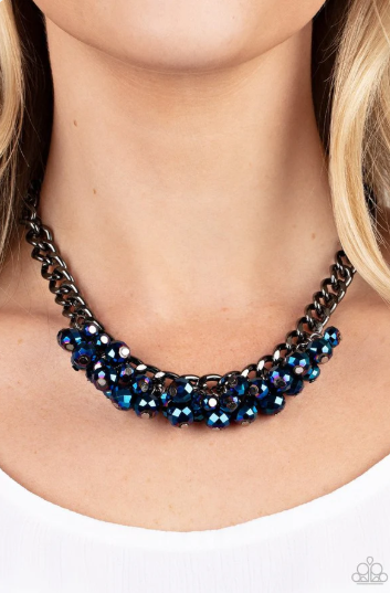 Galactic Knockout Blue Necklace