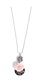 ROSY RALLY PINK COMPLETE LOOK NECKLACE AND EARRING