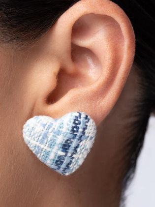 SWEETHEART STITCHING BLUE POST EARRING