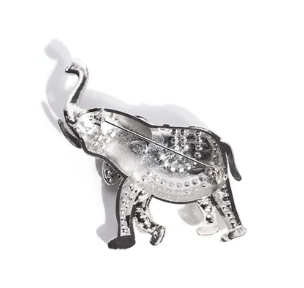 ELEPHANT EMBRACE RED BROOCH