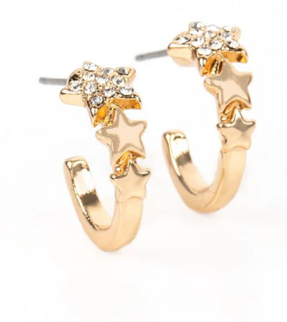 STARFISH SOWPIECE GOLD HOOP EARRING