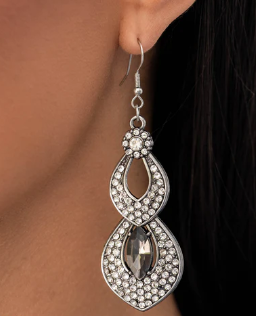 Notably Noir Silver Earring