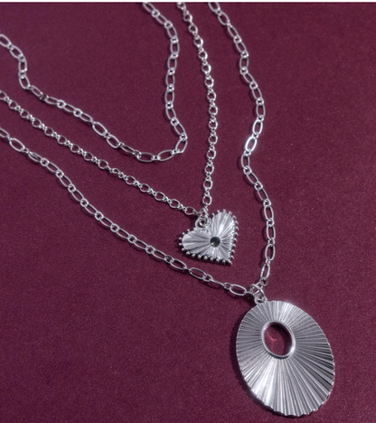 Sunburst Stage Silver Necklace