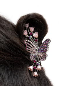 Fluttering French Pink Hair Clip