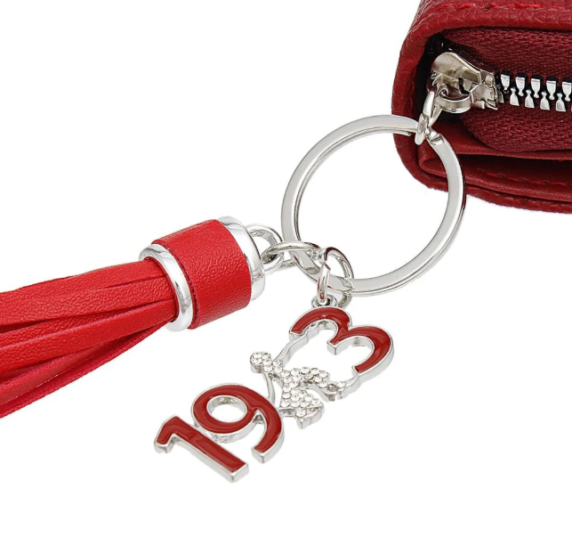 Delta Sigma Theta Sorority Paraphernalia Women's Keychain Zipper Wallet
