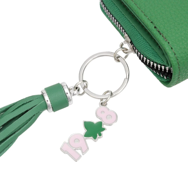 Alpha Kappa Alpha Sorority Paraphernalia Women's Keychain Zipper Wallet