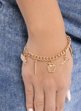 Schools in Session Gold Bracelet