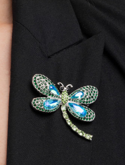 Divine Dragonfly Green Brooch