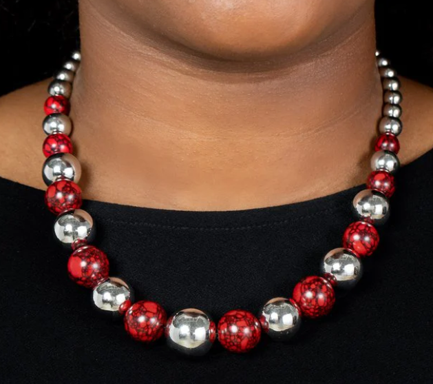 Stone Age Adventurer Red Necklace